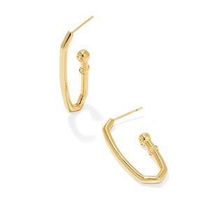 Kendra Scott Traci Cubic Zirconia Hoop Earrings - Gold 14k Gold Over Brass